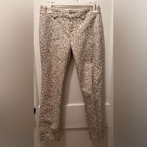 Banana Republic Cream Leopard Print Pants